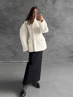 Thickened Woolen Women's Coat Stand Collar Button Waist-cinching Long Sleeve Female Jacket 2025 Autumn Winter New Streetwear