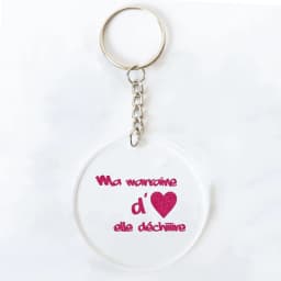 Best Godmother In World Print Keychain Circle Monogram Acrylic Keyring Fashion Key Chain Festive Birthday Gifts for Marraine
