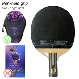 LOKI Professional Table Tennis Racket Basalt Carbon Blade with LOKI Prenium Rubber Pre-made Ping Pong Racket Paddle with Case