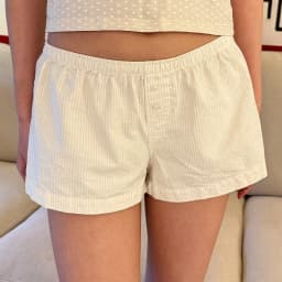 Women Elastic Summer Shorts Casual Striped Print Patchwork Loose Short Pants for Vacation Beach Club Streetwear