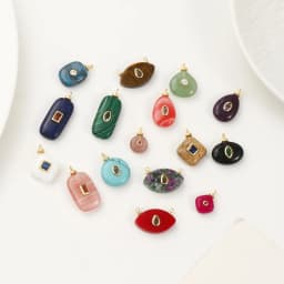 1 Piece Brass Charms Natural Stone 18K Gold Plated Geometric Cubic Zirconia Round Rhombus Shape Pendant DIY Necklace Making