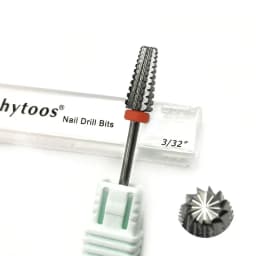 HYTOOS 5 in 1 Carbide Bit 3/32 Two-Way Tapered Nail Drill Bits   Straight Cut Milling Cutter For Manicure Nails Accessories