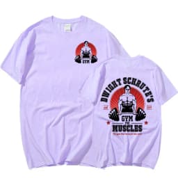 Dwight Schrute Gym for Muscles Double-sided T Shirt Tv Series The Office Michael Scott Short Sleeve T Shirts Men Cotton T-shirt