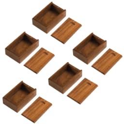 5PCS Unfinished Storage Boxs Solid Natural Wooden With Sliding Top For Necklace Ring Gift Blank Box USB Decorative Gift Case Box