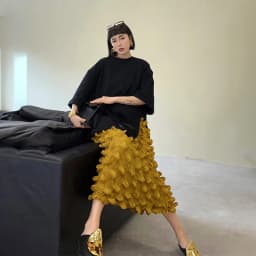 Miyake Fold 2025 Summer New Women's Bubble Skirt Korean Fashion Designer Loose Street Wear Half Body Skirt
