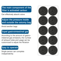 10pcs Ostomy Bag Activated Carbon Filter Sheet Anorectal Bag Filter Activated Carbon Sheet Absorbs Exhaust Gas Deodorization
