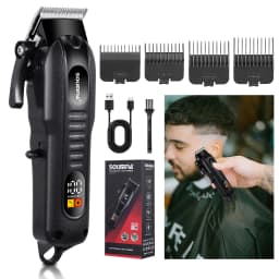 Solimpia LCD Digital Display Hair Shears with 0 Blades Salon-Specific Engraving Shears USB-Charged Lettering Clippers