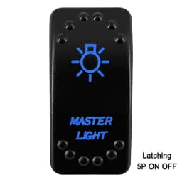 Waterproof Rocker Switch with Blue LED | 12V/24V Latching & Momentary (SPST/ DPDT) | for Marine, UTV, ATV, RZR, Automotive