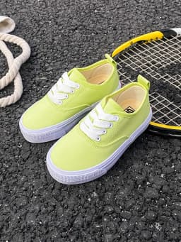 1059-1 Minimalist Style Solid Color Boys and Girls Low Top Children's Canvas Shoes Fluorescent Candy Baby Casual Board Shoes C