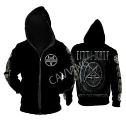 New Fashion Printed DIMMU BORGIR Loose Metal Rock Zipper Hoodies Gothic Top Harajuku Cotton Unisex Clothing V2