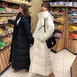 Black Hooded Jacket Coat 2026 Winter Female Thicken Medium Length Down cotton Loose Coats Women's Windproof Long Parka Overcoat