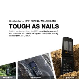 AGM M10 Rugged 4G Feature Phone Big Button Full Band Flip Phone Dual SIM Cellphone With Loud Speaker English or Russian Keyboard