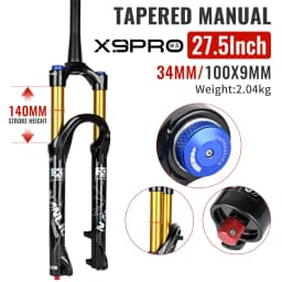 Nanlio X9 Pro MTB Air Suspension Fork 34mm 140/160mm Travel 26/27.5/29 Inch 100x9 100x15 Damping Rebound Bike Fork