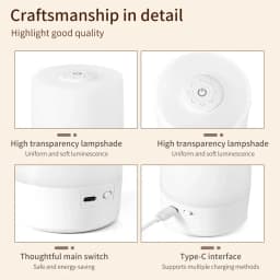 Touch Night Lamp 3 Modes Dimming Bedroom Bedside Lamp USB Charging Night Light Ambient Light Soft Light Table Lamp For Kids Gift