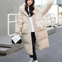 Thickened Mid-Length down Jacket Women's Winter Knee-Length Warm Outerwear Anti-Season High-End Feeling Cotton Coat