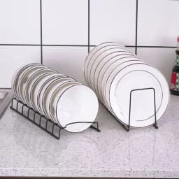 Stainless Steel Dish Draining Rack Multipurpose Silver Plates Storage Rack Space Saving Bowls Plates Drainer Holder Kitchen