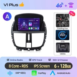 Junsun 7" Wireless CarPlay Android Auto Car Radio for PEUGEOT 207 207CC 2006 2007-2015 Multimedia Wireless Apple CarPlay Smart Intelligent Systems IPS Touch Screen Stereo Video Player 2 Din Autoradio Head Unit Navigation BT GPS 4G WIFI FM AM DSP RDS SWC