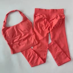 1-2pcs Gym Set Women Backless Tank Tops High Waist Scrunch Seamless Shorts High Waist Yoga Leggings Workout Sets Gym Suit