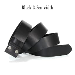 3.3cm and 3.8cm width Vintage No Buckle belt suit Smooth buckle belts men luxury Cowskin Soild Genuine leather without buckle