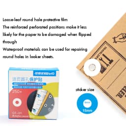 250 Labels Self-Adhesive Hole Punch Protector Loose-Leaf Paper Hole Reinforcement Labels Round Stickers for Office Supplies