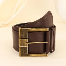 Brown Black Red Vintage Wide Belts PU Leather Girdle Square Antique Copper Buckle Men Women Jeans Accessories