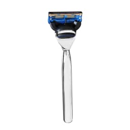 Men Manual Care Silver Metal Shaver Handle 5-Layer Stainless Steel Safty Razor Blade Suit For G-series F5 Power