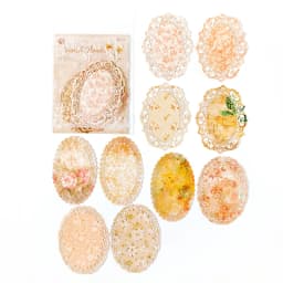 10 pcs Vintage Broken flower hollowed out lace paper Decorative Diy Scrapbooking Diary Album junk journal Collage material
