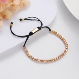 Classic Men Women Bracelet 4MM Copper Beaded Charm Bracelet Pulseira Adjustable Bracelet Fashion Jewelry Gift
