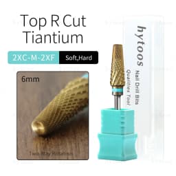 HYTOOS Safety 5 in 1 Pro Nail Drill Bits DLC/Titanium Carbide Tapered Nail Bit for Gel Removal File Drills Accessories Tools