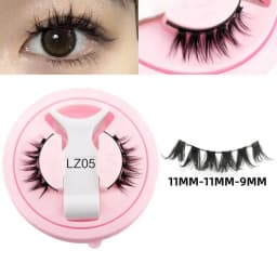 2 Pairs Magnetic Eyelash Natural Look Fluffy False Eyelashes Reusable Magnetic Eyelash Set with Applicator No Glue Need Makeup