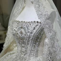 Customized Exquisite Long Sleeves Wedding Dresses for Bride Backless Bling Pleats Lace Appliques Ball Gown Vestido De Novia