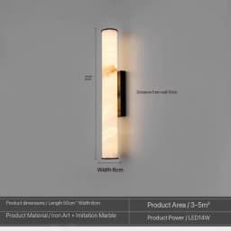 Modern Copper and Black Wall Lamp Faux Marble Wall Light for Entryway Bedroom Dining Room Hallway Home Decor Lighting