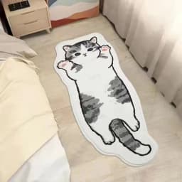 VIKAMA Cartoon Cat Carpet, Plush And Warm Bedside Blanket, Cute And Girlish Bedroom, Children's Room Carpet, Home Decoration