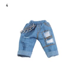 Bjd Doll Clothes 1/12 Fashion Chain Pants Rivet Hoodies PU Trousers Tops Jacket Obitsu11 Ob11 Doll Clothes Accessories Toys