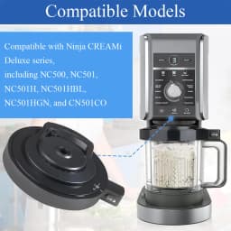 Compatible with Ninja CREAMi Ice Cream Maker NC301 NC300 CN301CO NC299AMZ Replacement Outer Bowl Lid