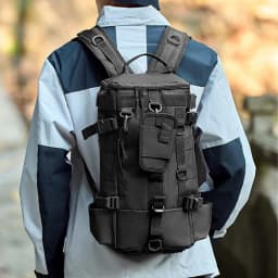 Tactical Fishing Backpack Tackle Bag with Rod Holders Fish Equipment Storage Molle Camping Hiking Outdoor Multifunctional Bag