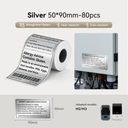 NIIMBOT M2 M3 Carbon Ribbon Laser Silver Matte Silver Thermal Transfer Sticker Outdoor Waterproof Network Organizer Tag