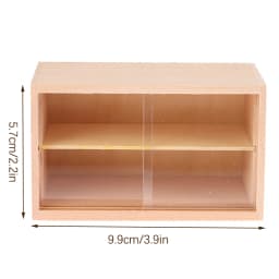 1/6 1/12 Dollhouse Miniature Bookcase Storage Rack Mini Wood Cherry Display Shelf Cabinet Cupboard Doll House Furniture Model