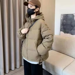 Down Cotton Jackets Women's Short Coat 2023 New Korean Loose Oversized Thick Jacket Fashion Hooded Popular Cotton Jacket Winter