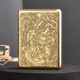 ZORRO 912 912S Retro High End Heavy Armor Brass Titanium Windproof Kerosene Lighter 3/5 Hinge Metal Gasoline Lighter Men's Gift