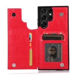 for Samsung Galaxy S22 Ultra Cover Wallet Case ID Credit Card Slot Holder Cash Pocket Sleeve PU Leather Magnetic Closure Case
