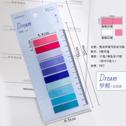 10*20PCS Transparent Index Notes Paper Office School Supplies Stationery Small Rectangu Fluorescent Sticker Strip Sticky
