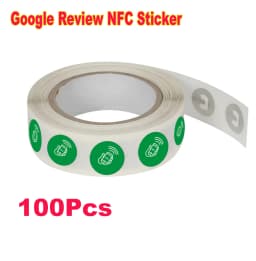 10/30/100Pcs Waterproof Google Review Stickers 504Bytes NFC215 Chip NFC Tap Review Sticker Boost Your Reviews Sticker NFC Tags