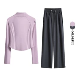 DRUR Two Piece Running Pants Set for Women Tracksuit 2 Piece Workout Jacket With Sweatpants Sets Loungewear Fall Street Style