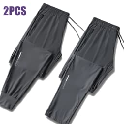 High Quality Ice Silk Pants For Men's Summer Slim Casual New Loose High Elasticity Quick Drying Outdoor Running Casual Pants