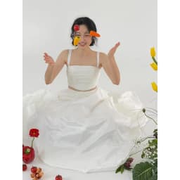 Split Style Suspender Two-piece Set Light Wedding Dress Elegant Banquet Engagement Certification Party Dress Customized