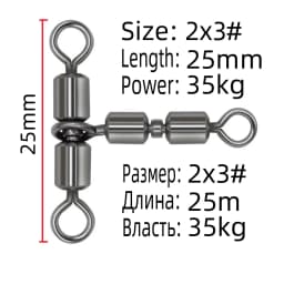 DNDYUJU 10pcs Fishing Swivels Solid Connector High Speed Double Rolling Triangle Joint Fishing Accessories For Fishing Hook