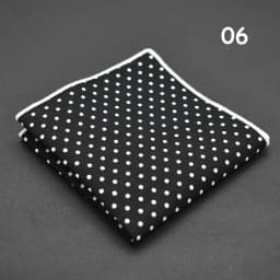 Men's Polka Dot Pocket Square Cotton White Navy Handkerchief Formal Dress Wedding Party Suit Scarf Bridegroom Chest Towel Hanky