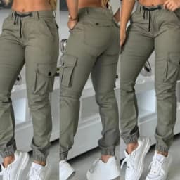 Women's Work Pants 2025 Summer High Waist Multiple Pockets Design Cuffed Cargo Pants Slim Fit Trousers Y2k Fashion Streetwear