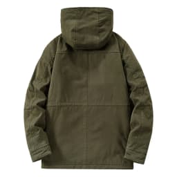 Pure Cotton Multi Pocket Workwear Windbreaker Men Mid Length Loose Jacket Middle Elderly Spring Autumn Outdoor Wind Resistant